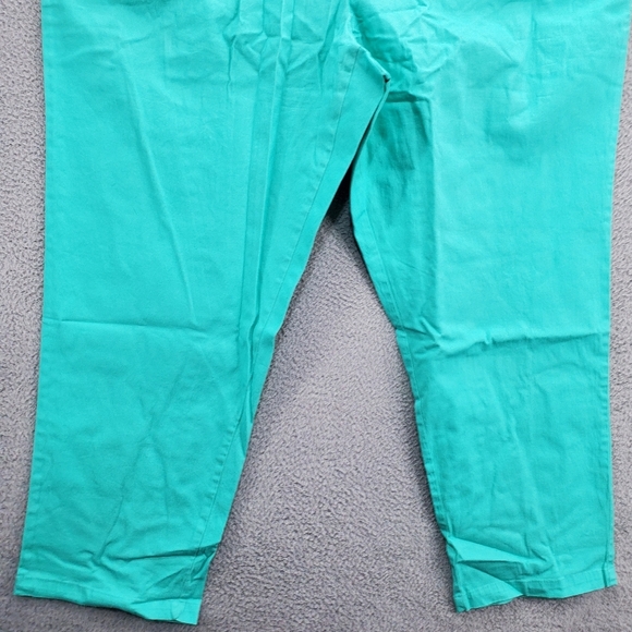 Woman Within Pants Elastic Waist Womens Plus Size Tall Pockets Teal Blue - Picture 5 of 11